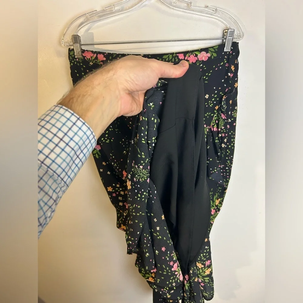 Investments‎ Floral Midi Skirt Size M Fairy Asymmetrical Chic Romantic Coquette